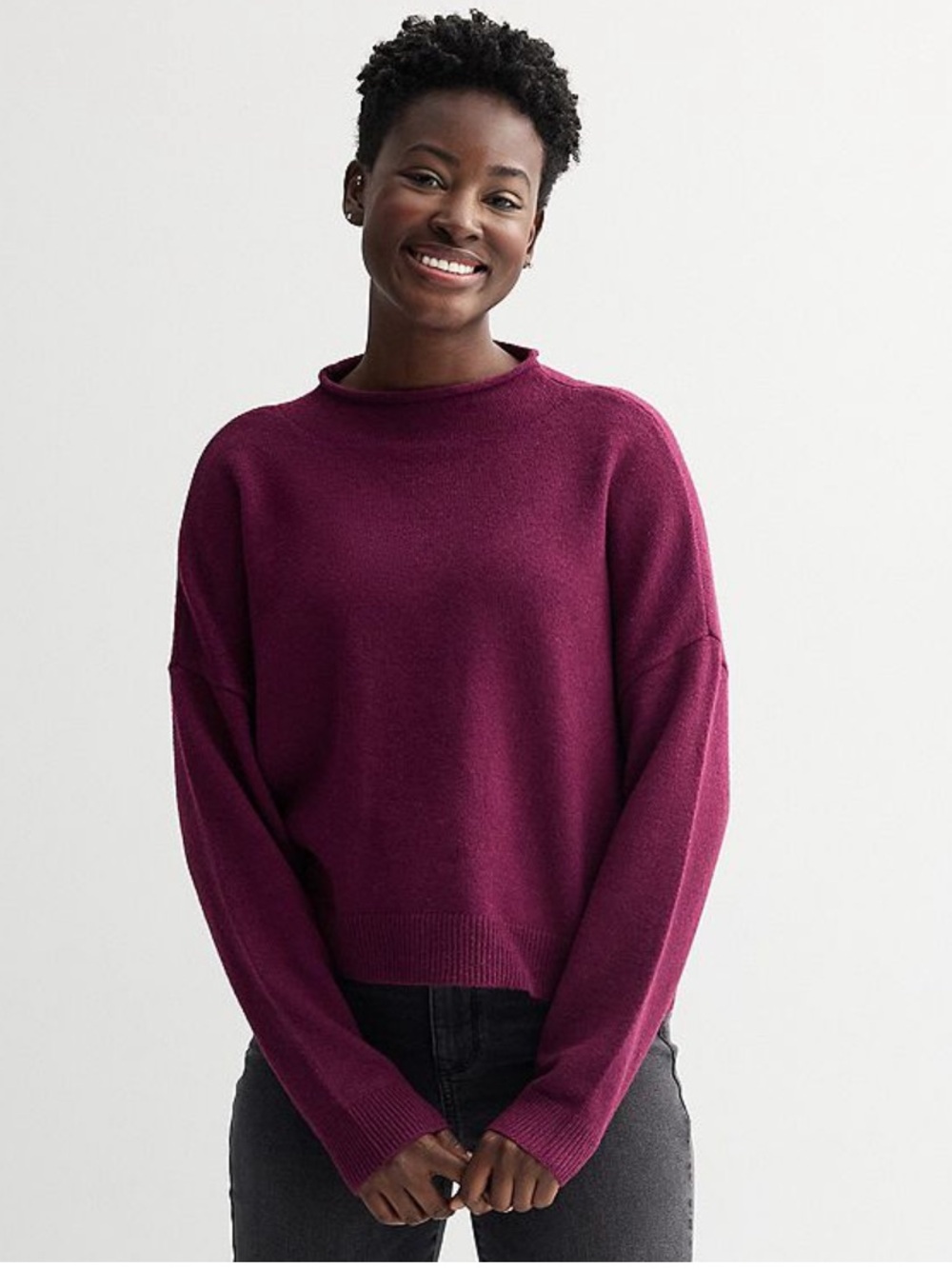 NWT Sonoma fragrant plum funnel neck sweater size XL
